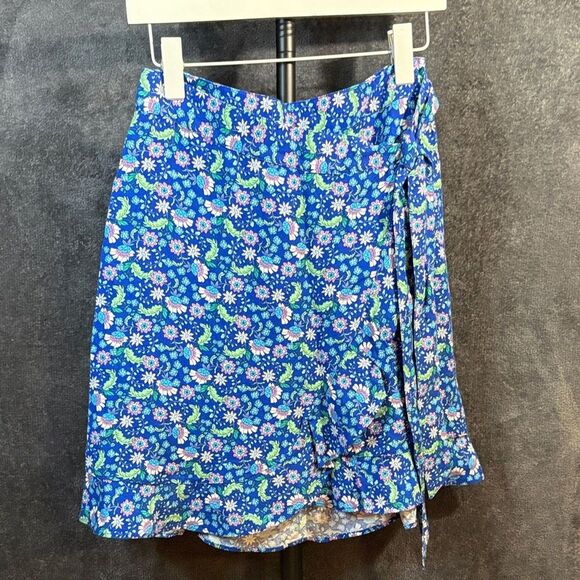 Loft 2 Petite Floral Ruffle Wrap Skirt - Picture 2 of 8